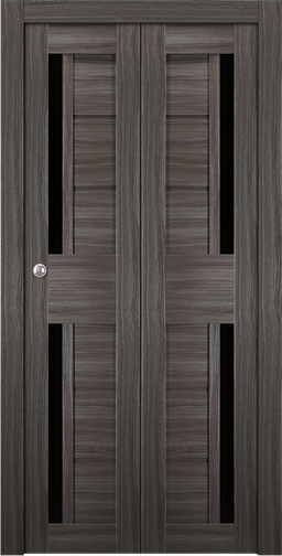 Esta Black Vetro Bianco Noble Bi-fold Belldinni Modern Interior Door - 1