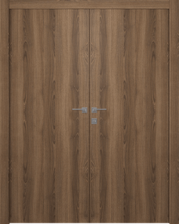 OPTIMA PECAN NUTWOOD DOUBLE DOORS BELLDINNI MODERN INTERIOR DOOR - 1