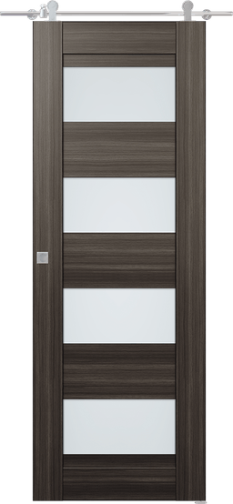 DELLA VETRO GRAY OAK DOUBLE BARN BELLDINNI MODERN INTERIOR DOOR - 1