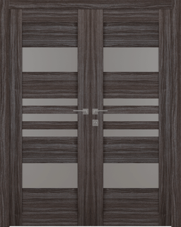 LETI VETRO GRAY OAK DOUBLE BELLDINNI MODERN INTERIOR DOOR - 1