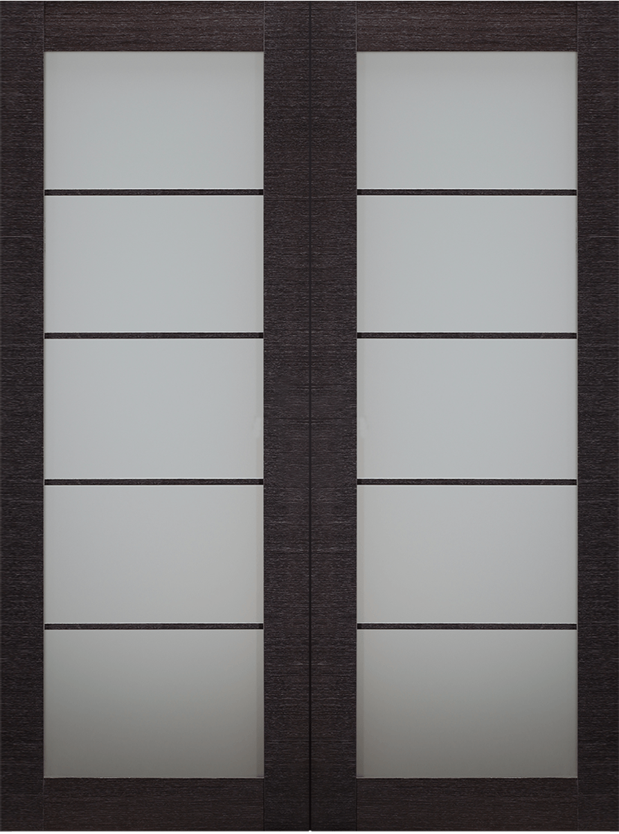 AVANTI 5 LITE VETRO BLACK APRICOT DOUBLE BARN BELLDINNI MODERN INTERIOR DOOR - 2