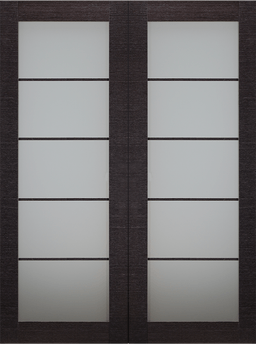 AVANTI 5 LITE VETRO BLACK APRICOT DOUBLE BARN BELLDINNI MODERN INTERIOR DOOR - 2