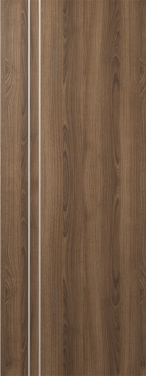 OPTIMA 2V PECAN NUTWOOD SLAB DOORS BELLDINNI MODERN INTERIOR DOOR - 1