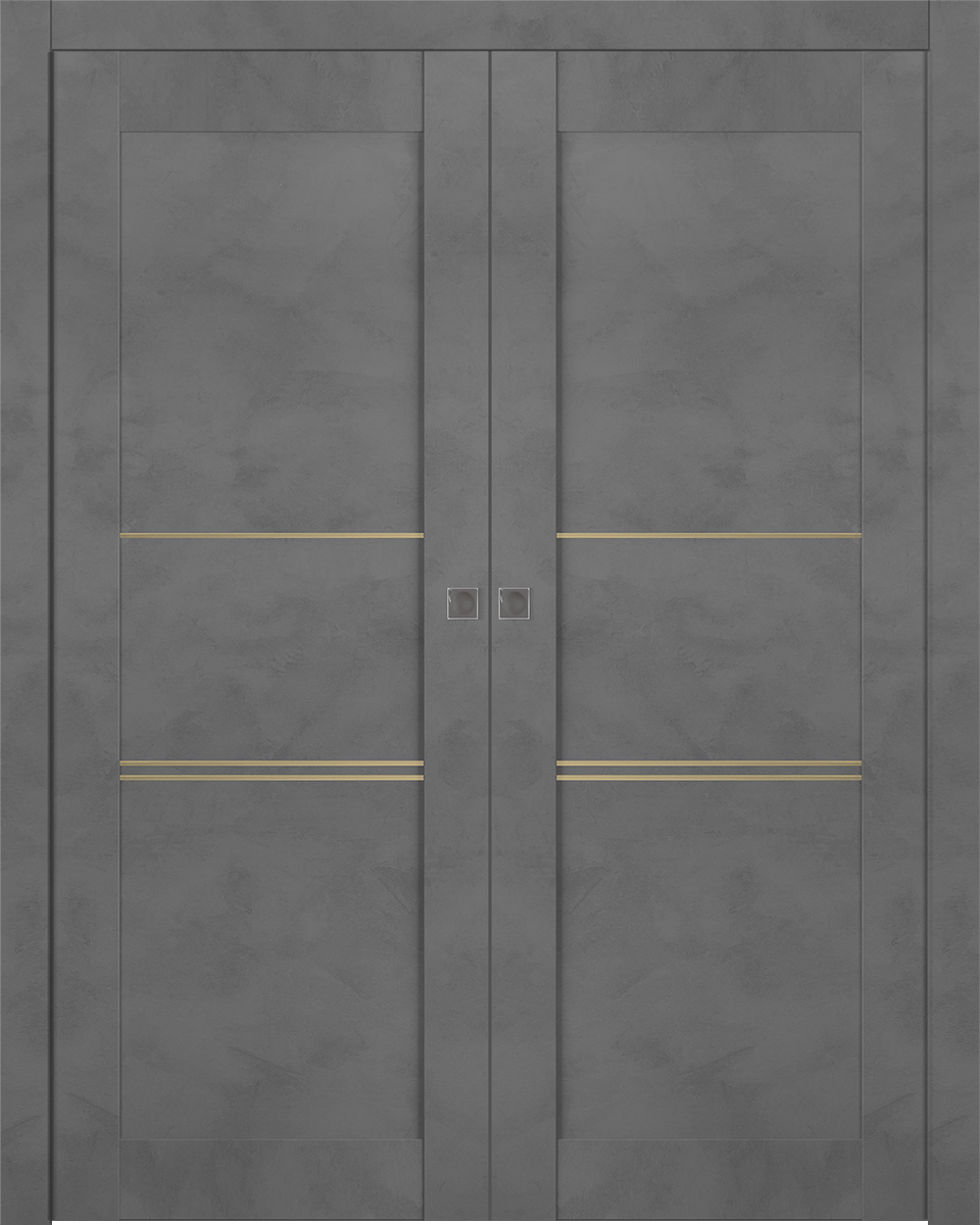 AVON 07 3H GOLD DARK URBAN DOUBLE POCKET BELLDINNI MODERN INTERIOR DOOR - 1