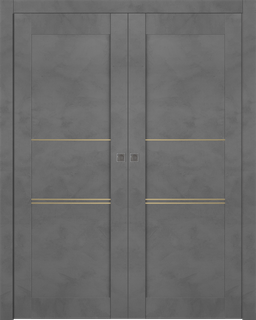 AVON 07 3H GOLD DARK URBAN DOUBLE POCKET BELLDINNI MODERN INTERIOR DOOR - 1