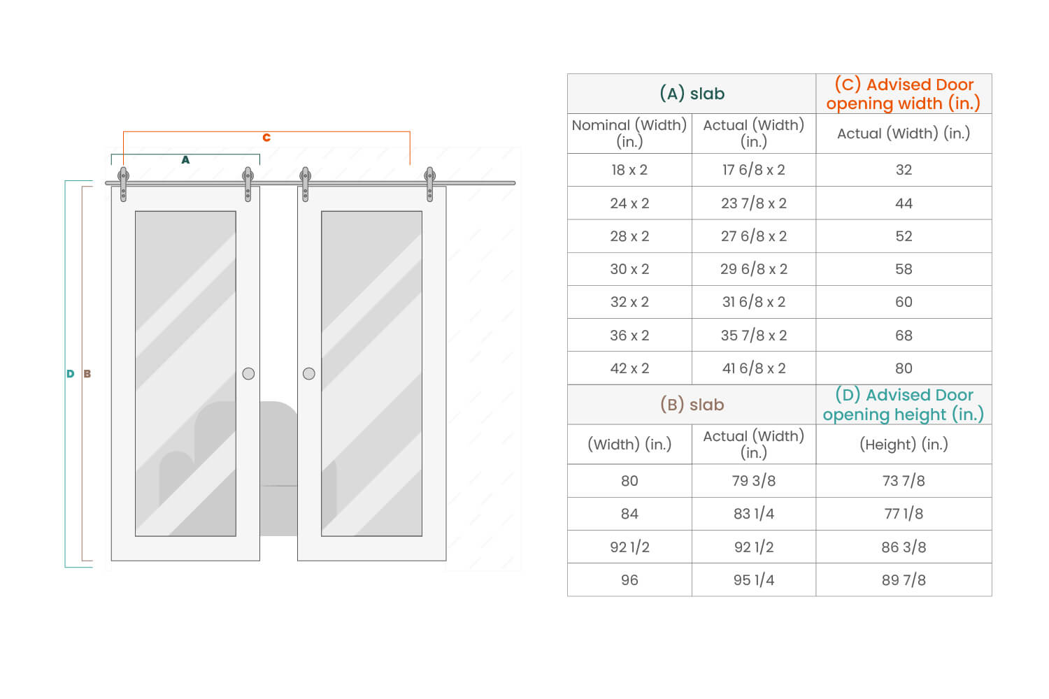 AVON 207 VETRO LOIRE ASH DOUBLE BARN DOORS BELLDINNI MODERN INTERIOR DOOR - 3