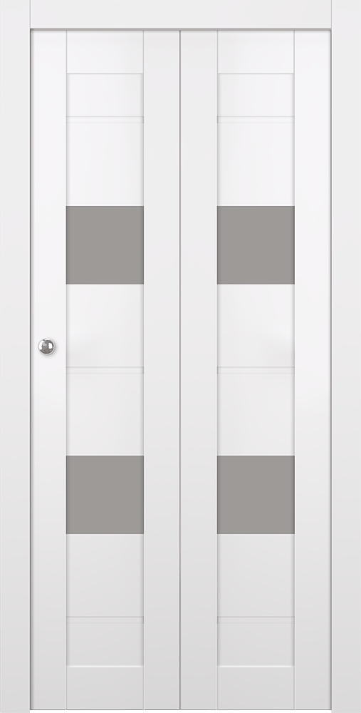 VITA VETRO SNOW WHITE BI-FOLD BELLDINNI MODERN INTERIOR DOOR - 1