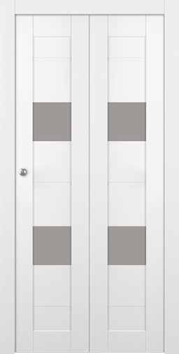 VITA VETRO SNOW WHITE BI-FOLD BELLDINNI MODERN INTERIOR DOOR - 1