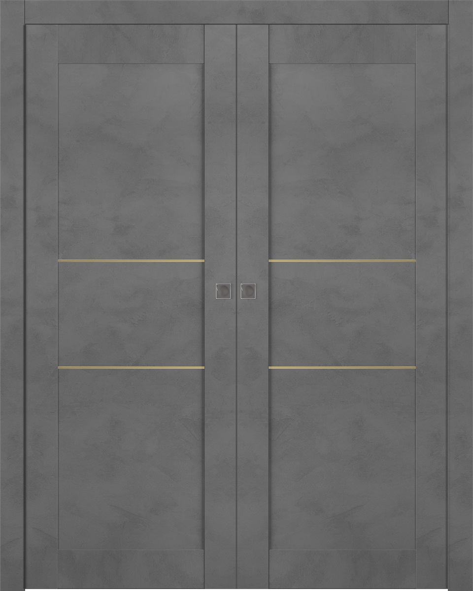 AVON 07 2H GOLD DARK URBAN DOUBLE POCKET BELLDINNI MODERN INTERIOR DOOR - 1