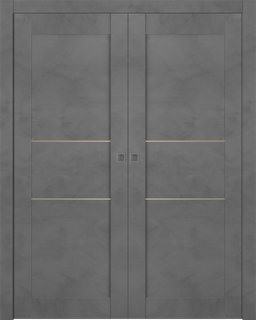 AVON 07 2H GOLD DARK URBAN DOUBLE POCKET BELLDINNI MODERN INTERIOR DOOR - 1