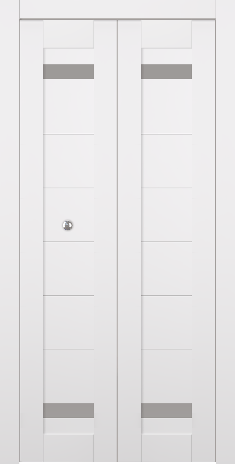 PERLA VETRO SNOW WHITE BI-FOLD BELLDINNI MODERN INTERIOR DOOR - 1