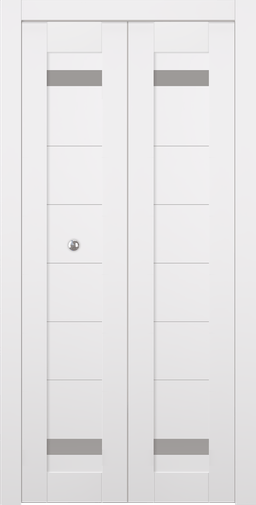 PERLA VETRO SNOW WHITE BI-FOLD BELLDINNI MODERN INTERIOR DOOR - 1