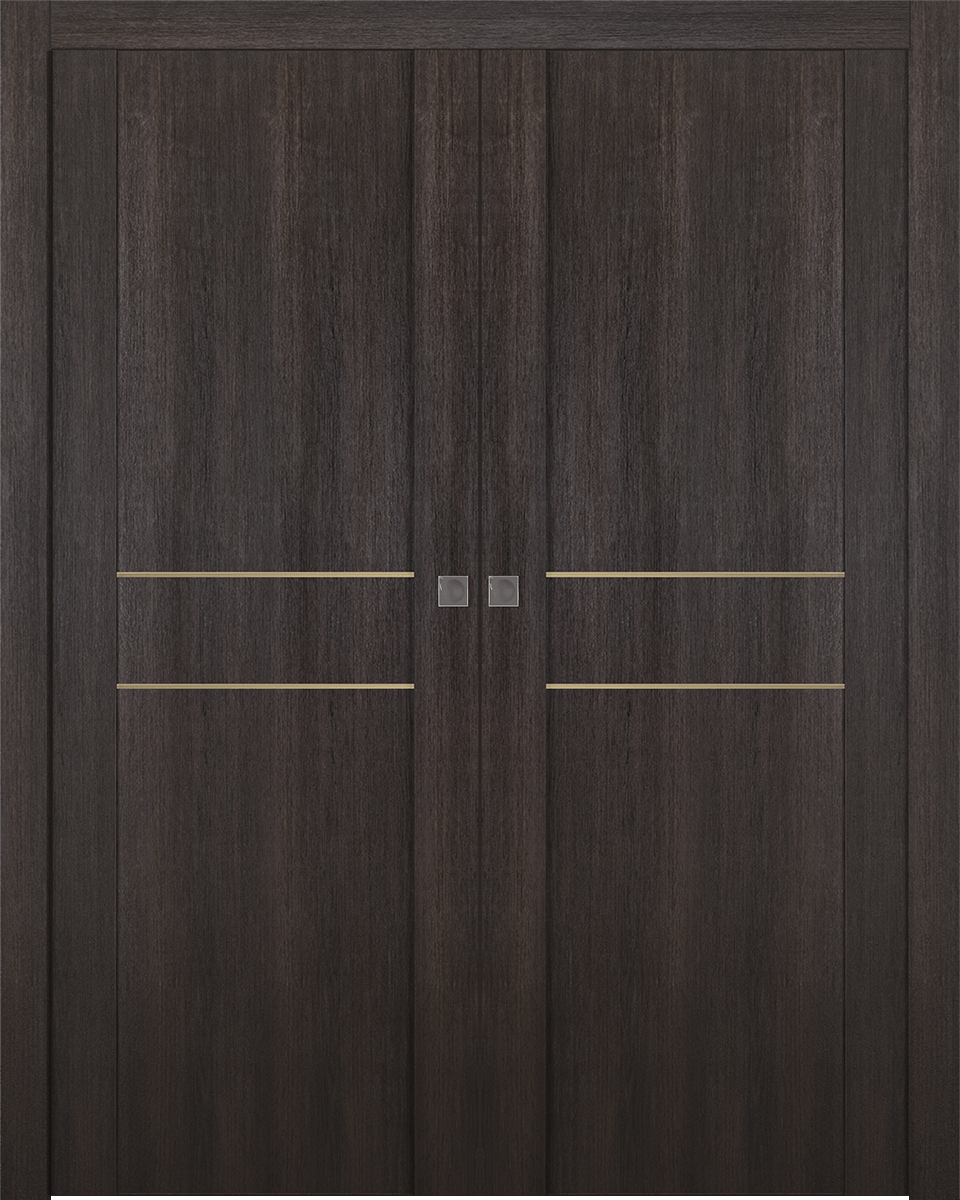 AVON 01 2HN GOLD VERALINGA OAK DOUBLE POCKET DOORS BELLDINNI MODERN INTERIOR DOOR - 1
