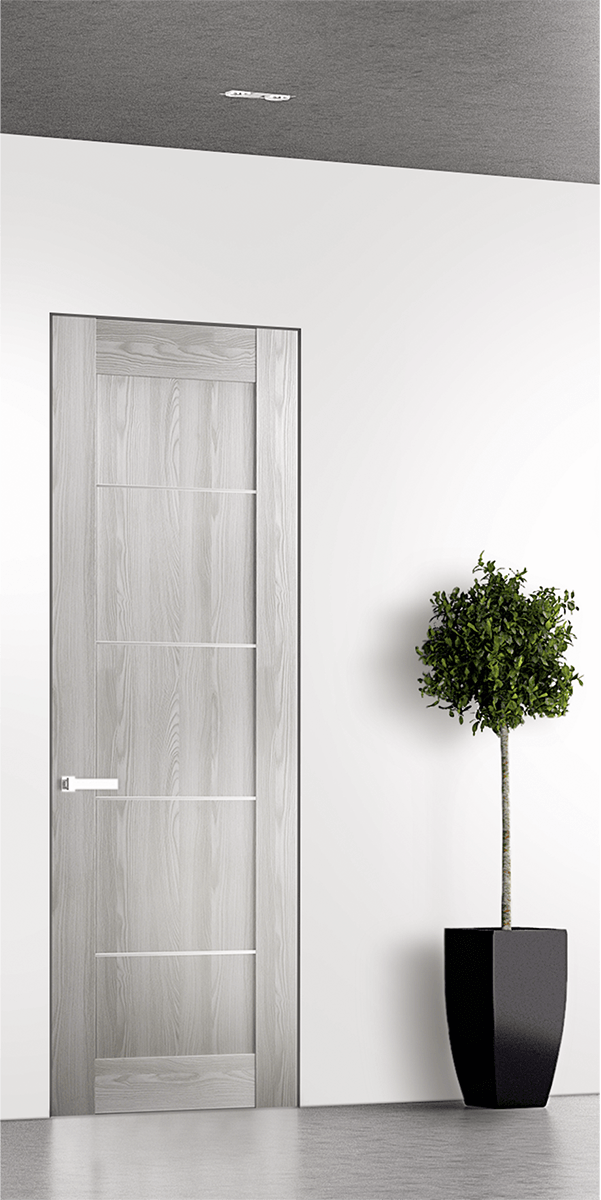 AVON 07 4H RIBEIRA ASH DOUBLE INVISIBLE METAL FRAME BELLDINNI MODERN INTERIOR DOOR - 1