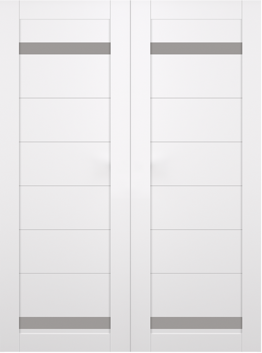 PERLA VETRO SNOW WHITE DOUBLE BARN BELLDINNI MODERN INTERIOR DOOR - 2