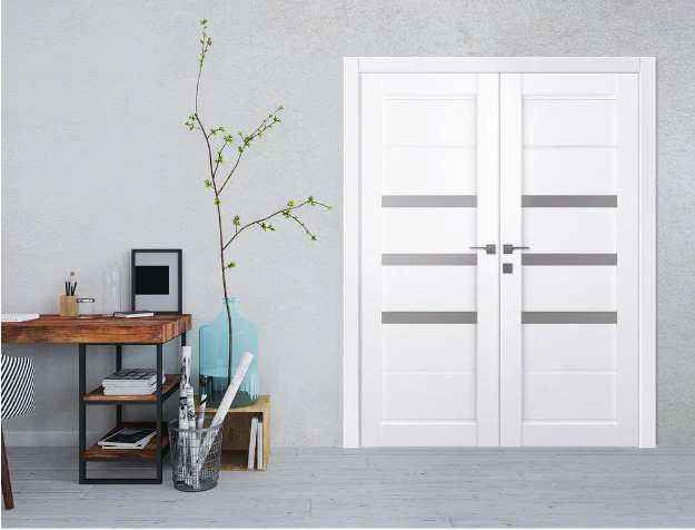 RITA VETRO BIANCO NOBLE CLOSET BELLDINNI MODERN INTERIOR DOOR - 2
