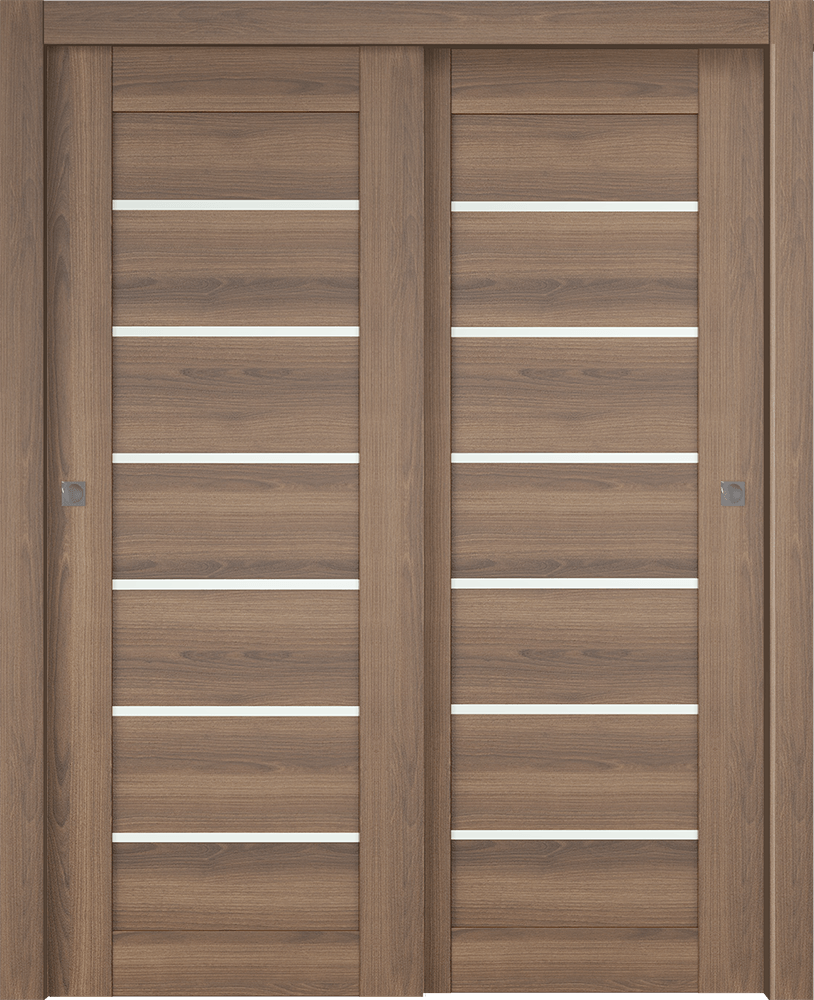 AVON 07-02 VETRO PECAN NUTWOOD BYPASS DOORS BELLDINNI MODERN INTERIOR DOOR - 1