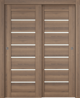 AVON 07-02 VETRO PECAN NUTWOOD BYPASS DOORS BELLDINNI MODERN INTERIOR DOOR - 1