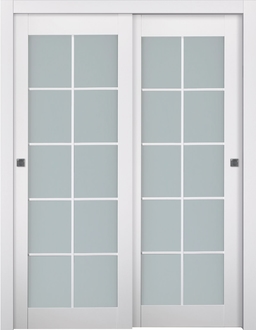 SMART PRO 10 LITE VETRO POLAR WHITE BYPASS BELLDINNI MODERN INTERIOR DOOR - 1