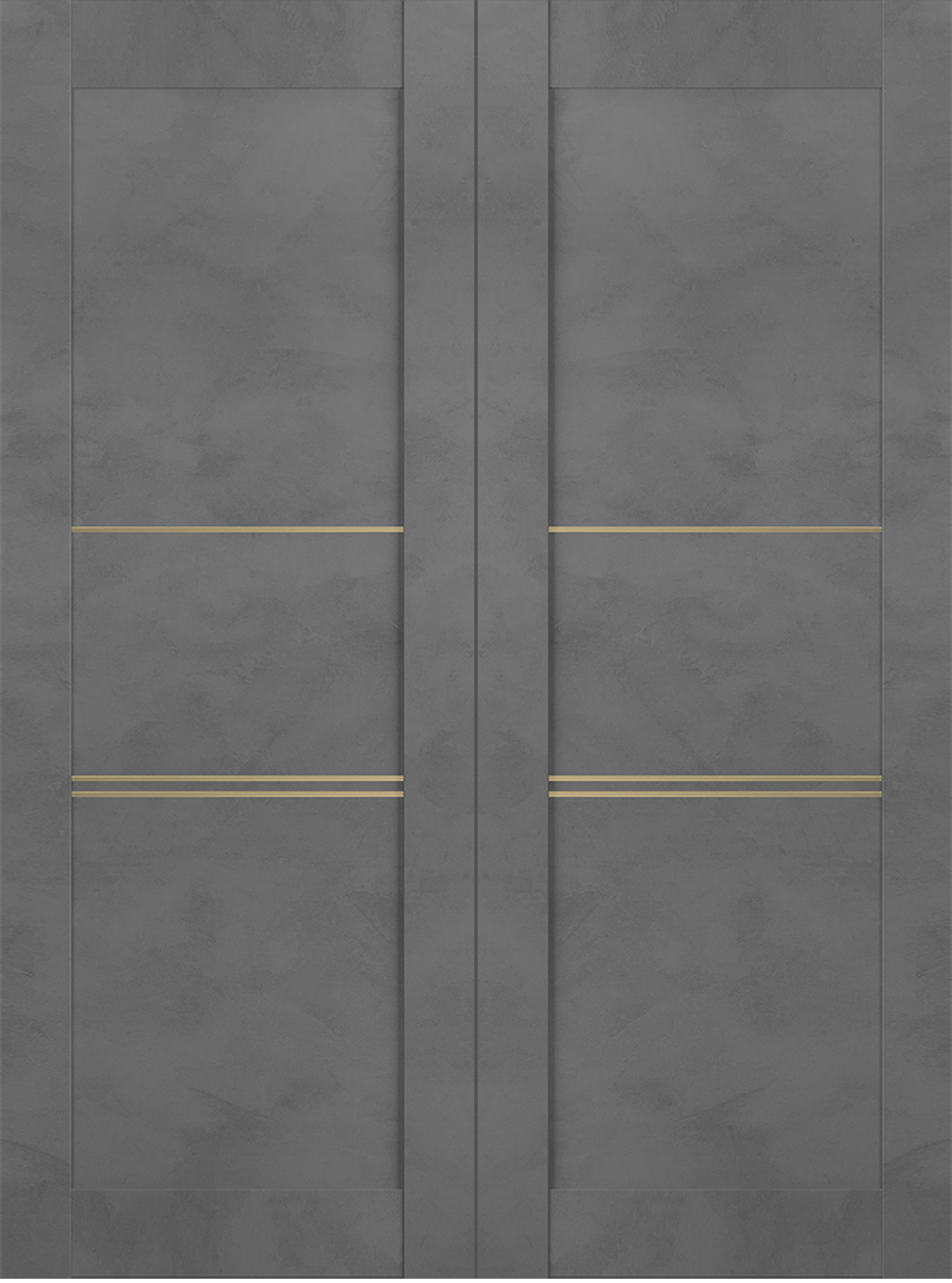 AVON 07 3H GOLD DARK URBAN DOUBLE INVISIBLE METAL FRAME BELLDINNI MODERN INTERIOR DOOR - 2
