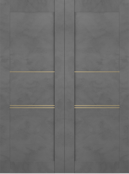 AVON 07 3H GOLD DARK URBAN DOUBLE INVISIBLE METAL FRAME BELLDINNI MODERN INTERIOR DOOR - 2