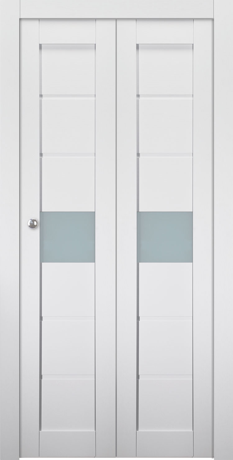 EDNA VETRO BIANCO NOBLE BI-FOLD BELLDINNI MODERN INTERIOR DOOR - 1