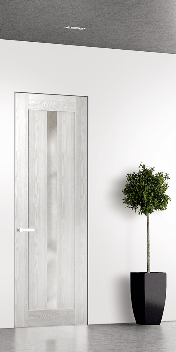 AVON 101 VETRO RIBEIRA ASH INVISIBLE METAL FRAME BELLDINNI MODERN INTERIOR DOOR - 1