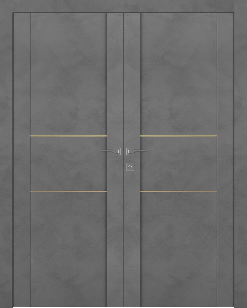 AVON 01 2H GOLD DARK URBAN DOUBLE BELLDINNI MODERN INTERIOR DOOR - 1