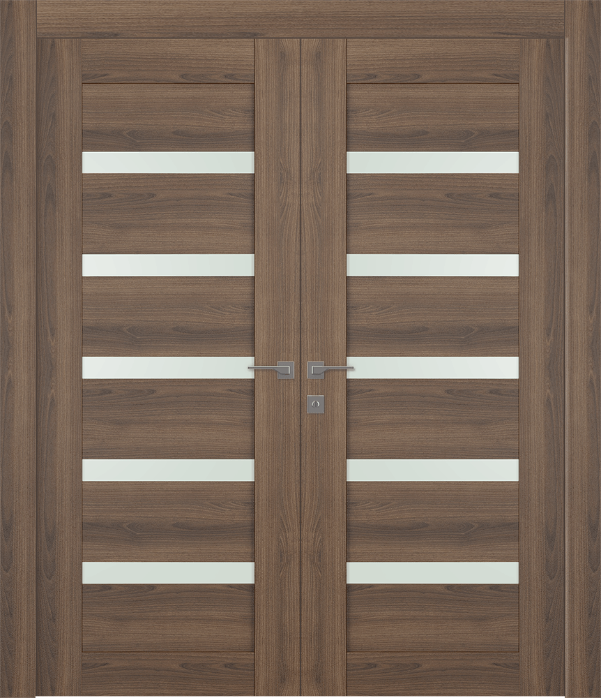 AVON 07-04 VETRO PECAN NUTWOOD DOUBLE DOORS BELLDINNI MODERN INTERIOR DOOR - 1