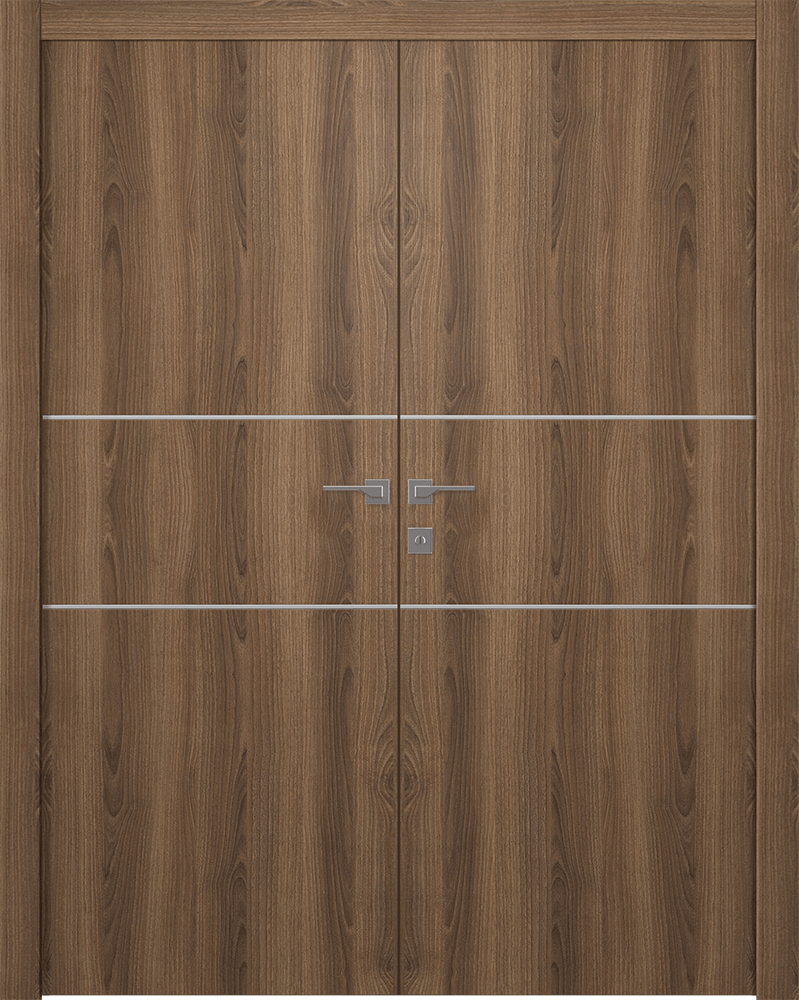 OPTIMA 2H PECAN NUTWOOD CLOSET DOORS BELLDINNI MODERN INTERIOR DOOR - 1