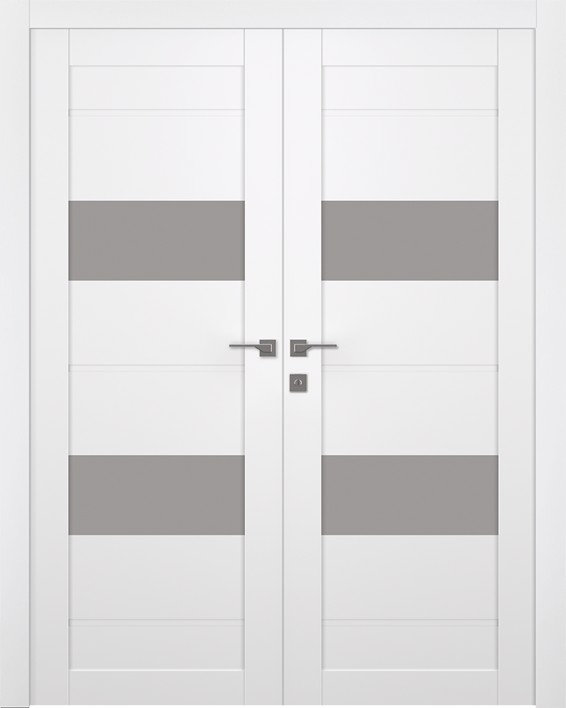 VITA VETRO SNOW WHITE DOUBLE BELLDINNI MODERN INTERIOR DOOR - 1