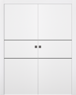 PALLADIO 2H BLACK BIANCO NOBLE DOUBLE POCKET DOORS BELLDINNI MODERN INTERIOR DOOR - 1