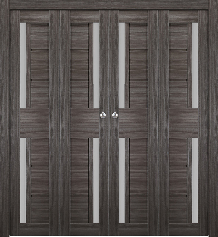 ESTA VETRO GRAY OAK DOUBLE BI-FOLD BELLDINNI MODERN INTERIOR DOOR - 1