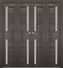 ESTA VETRO GRAY OAK DOUBLE BI-FOLD BELLDINNI MODERN INTERIOR DOOR - 1