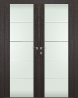 AVON 202 4H GOLD STRIPS VETRO VERALINGA OAK DOUBLE DOORS BELLDINNI MODERN INTERIOR DOOR - 1