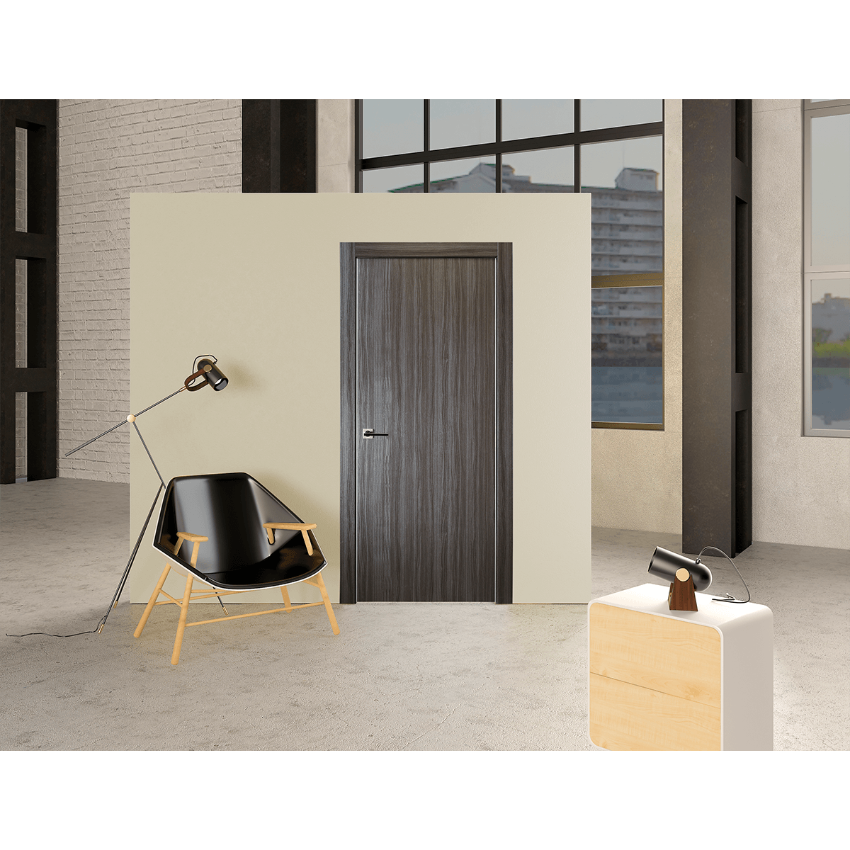 UNICA 2U GRAY OAK SWING BELLDINNI MODERN INTERIOR DOOR - 2