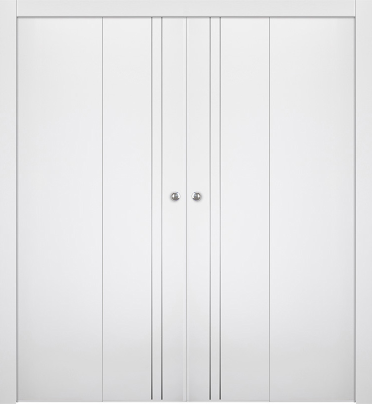 OPTIMA 2V SNOW WHITE DOUBLE BI-FOLD BELLDINNI MODERN INTERIOR DOOR - 1
