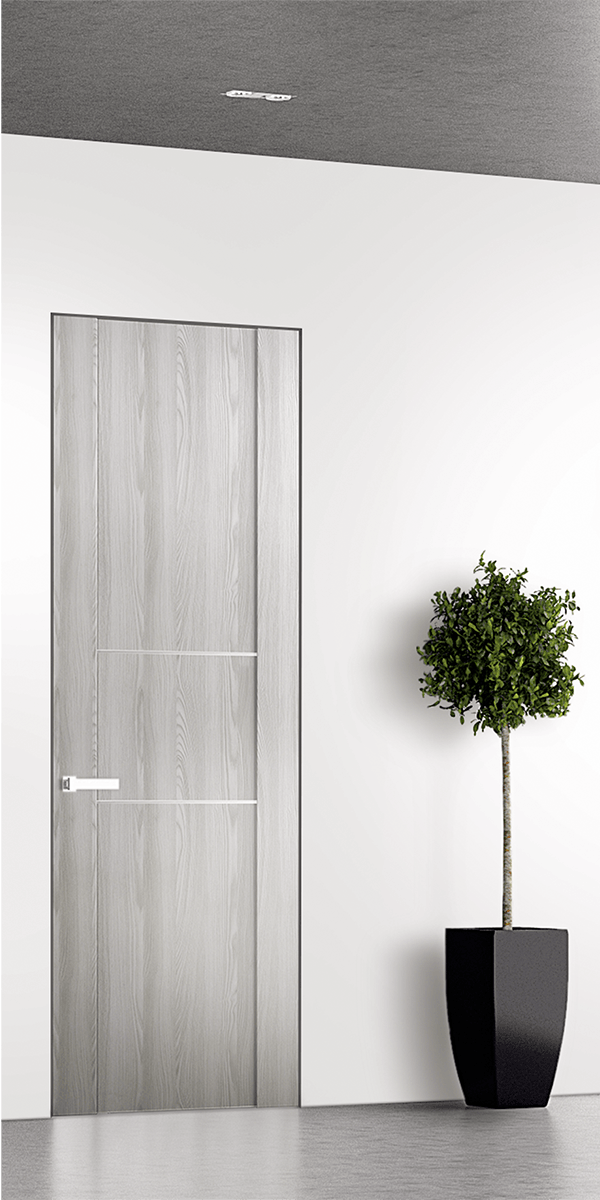 AVON 01 2H RIBEIRA ASH DOUBLE INVISIBLE METAL FRAME BELLDINNI MODERN INTERIOR DOOR - 1