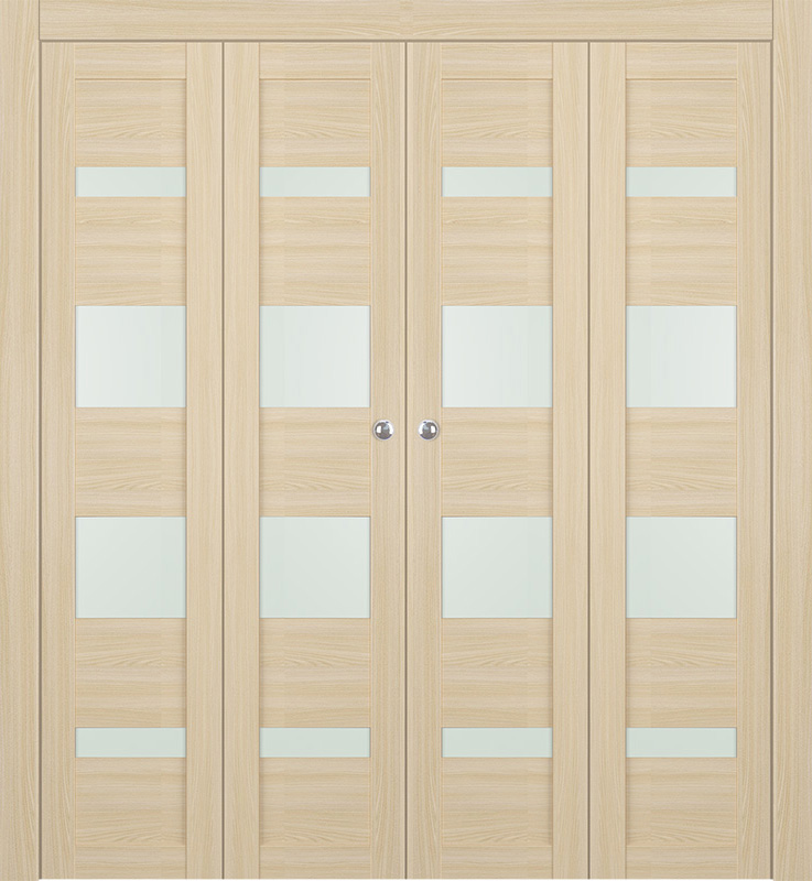 AVON 07-01 VETRO LOIRE ASH DOUBLE BI-FOLD DOORS BELLDINNI MODERN INTERIOR DOOR - 1