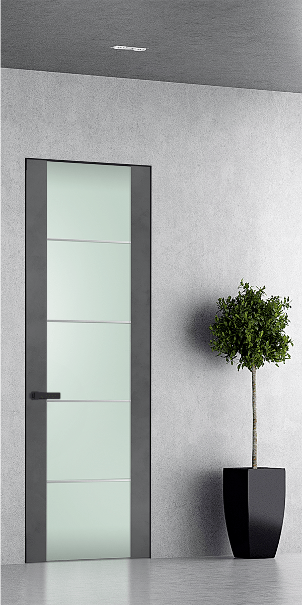 AVON 202 4H VETRO DARK URBAN INVISIBLE METAL FRAME BELLDINNI MODERN INTERIOR DOOR - 1