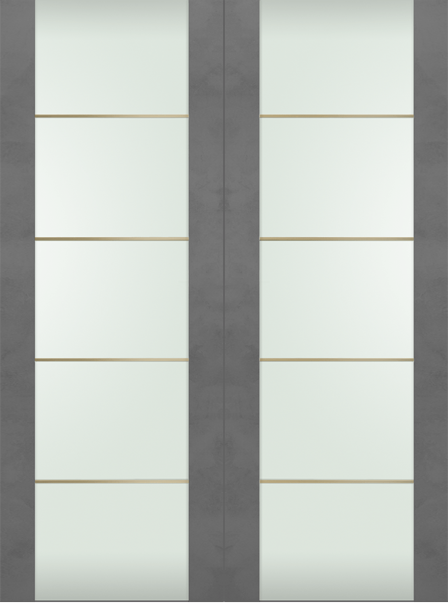 AVON 202 4H GOLD STRIPS VETRO DARK URBAN DOUBLE INVISIBLE METAL FRAME BELLDINNI MODERN INTERIOR DOOR - 2