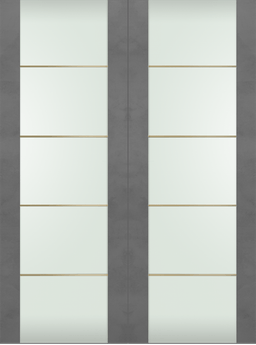 AVON 202 4H GOLD STRIPS VETRO DARK URBAN DOUBLE INVISIBLE METAL FRAME BELLDINNI MODERN INTERIOR DOOR - 2