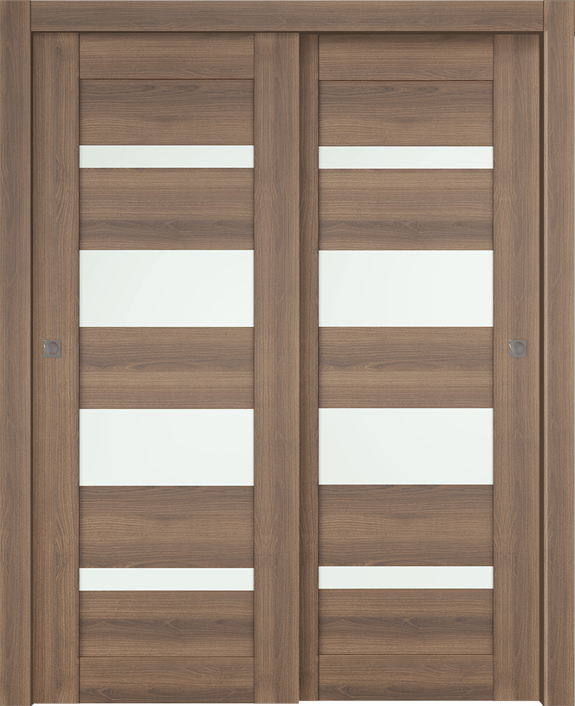 AVON 07-01 VETRO PECAN NUTWOOD BYPASS DOORS BELLDINNI MODERN INTERIOR DOOR - 1