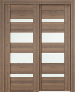 AVON 07-01 VETRO PECAN NUTWOOD BYPASS DOORS BELLDINNI MODERN INTERIOR DOOR - 1