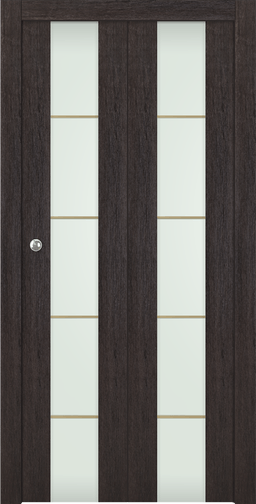AVON 202 4H GOLD STRIPS VETRO VERALINGA OAK BI-FOLD DOORS BELLDINNI MODERN INTERIOR DOOR - 1