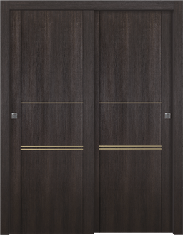 AVON 01 3H GOLD VERALINGA OAK BYPASS DOORS BELLDINNI MODERN INTERIOR DOOR - 1