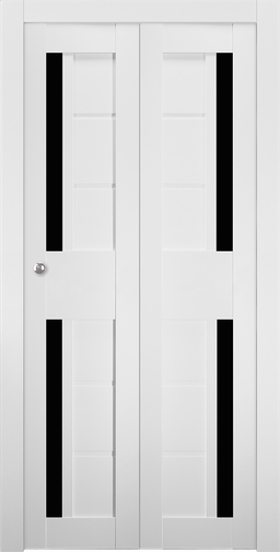 Esta Black Vetro Bianco Noble Bi-fold Belldinni Modern Interior Door - 1
