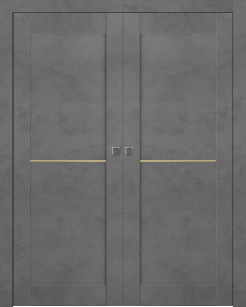AVON 07 1H GOLD DARK URBAN DOUBLE POCKET BELLDINNI MODERN INTERIOR DOOR - 1