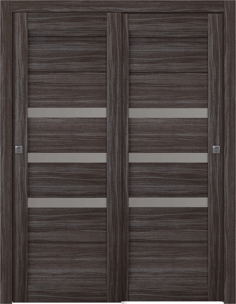 DORA VETRO GRAY OAK BYPASS BELLDINNI MODERN INTERIOR DOOR - 1