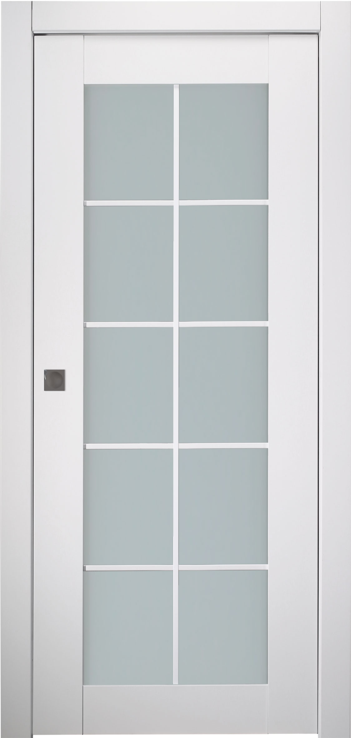 SMART PRO 10 LITE VETRO POLAR WHITE POCKET BELLDINNI MODERN INTERIOR DOOR - 1
